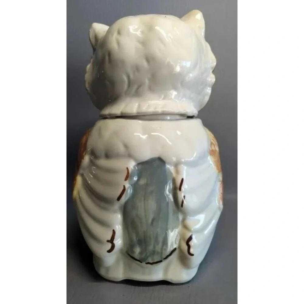 Vintage Shawnee Pottery Winking Owl Cookie Jar with Gold Trim Marked USA